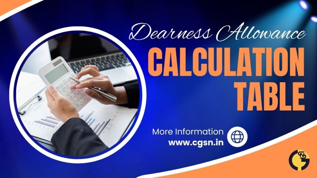 DA Calculation Table Rates 2016-2025 - CGSN