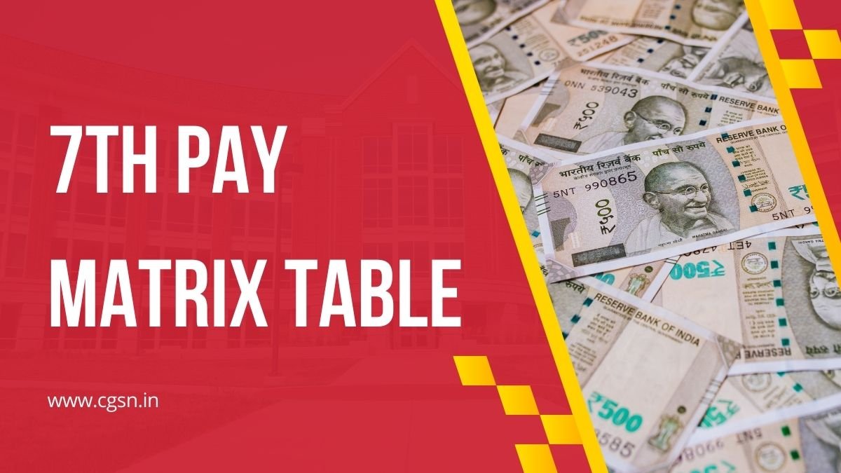 7th Pay Matrix Table