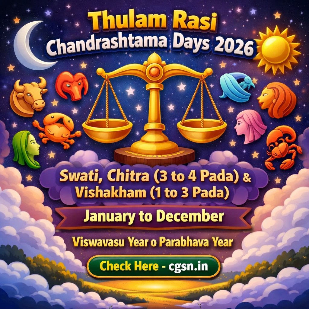 Thulam Rasi Chandrashtama Days 2026 PDF