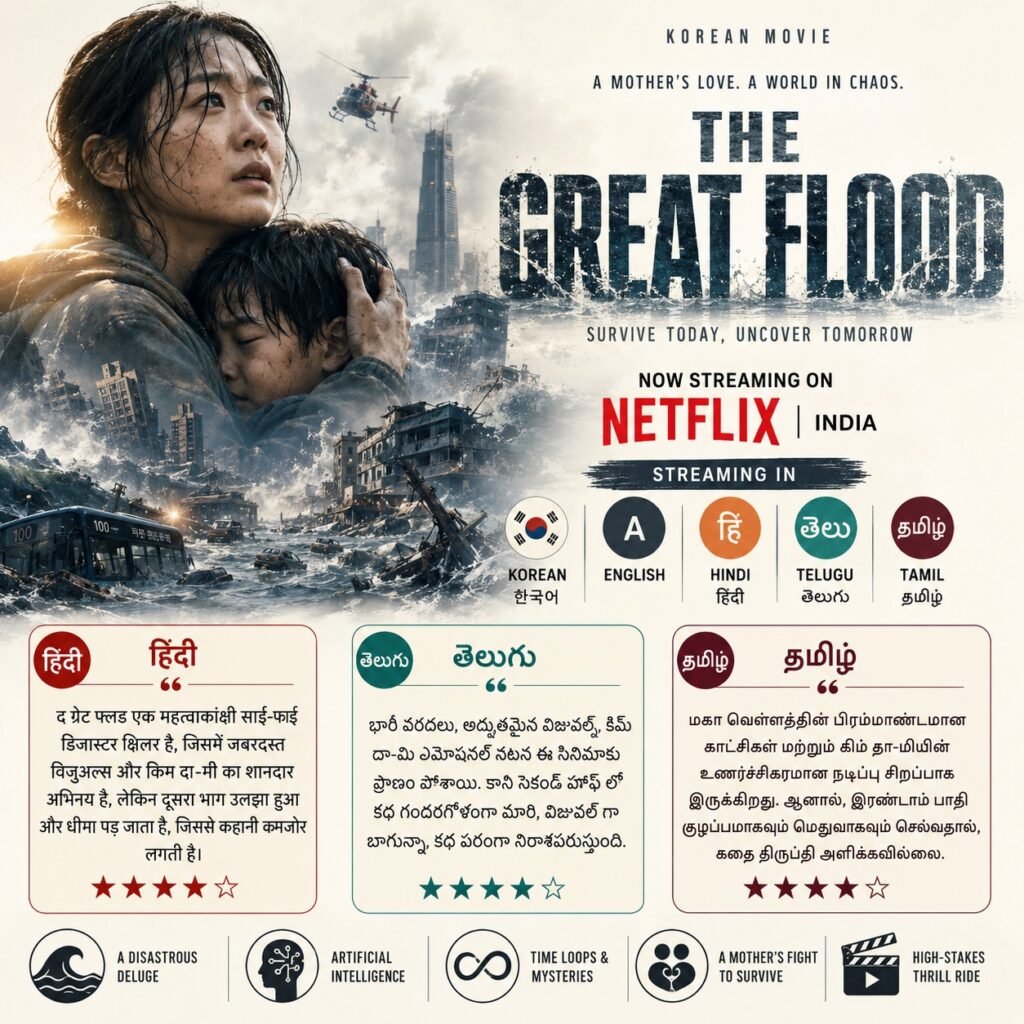The Great Flood OTT India - Netflix - English, Hindi, Telugu and Tamil