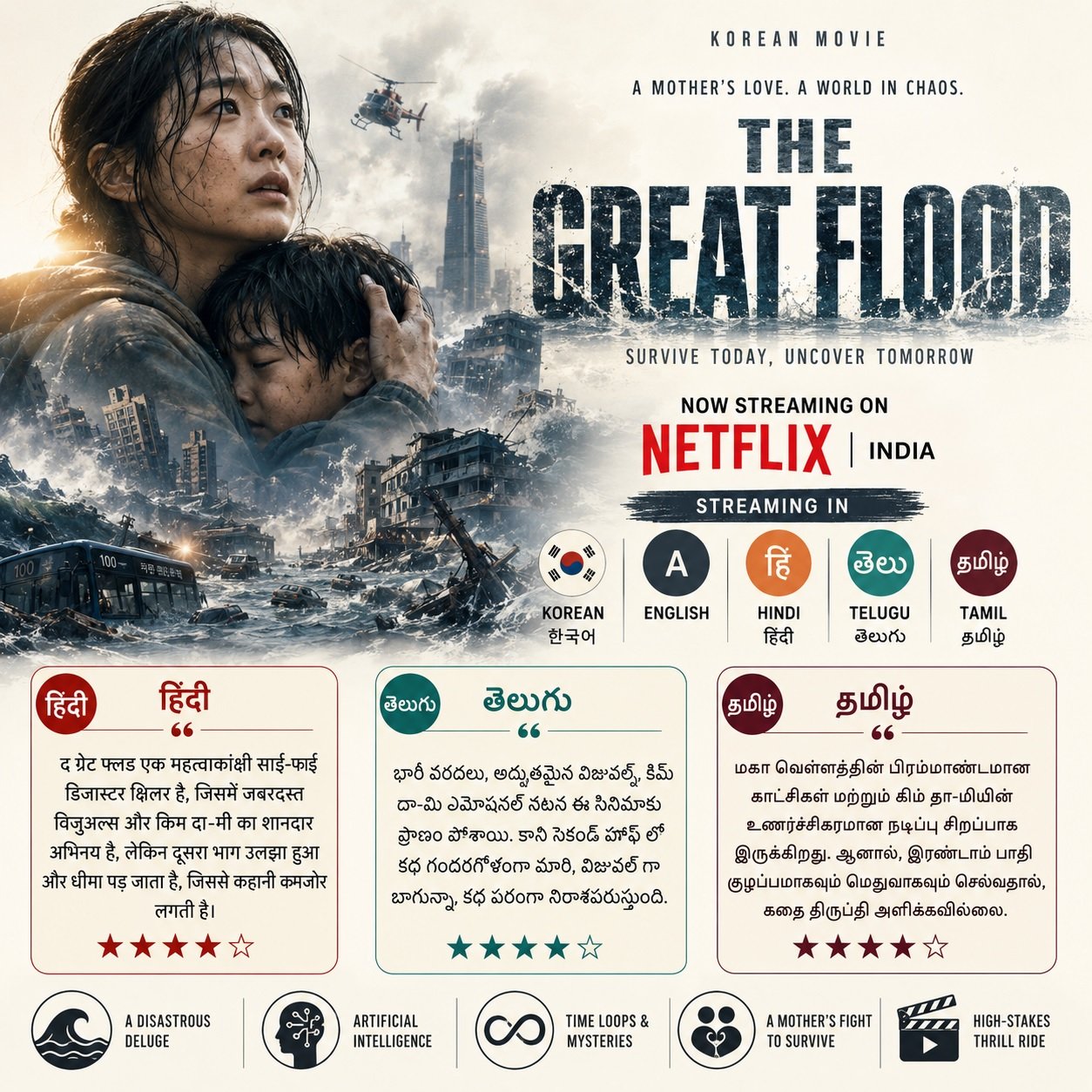 The Great Flood OTT India - Netflix - English, Hindi, Telugu and Tamil