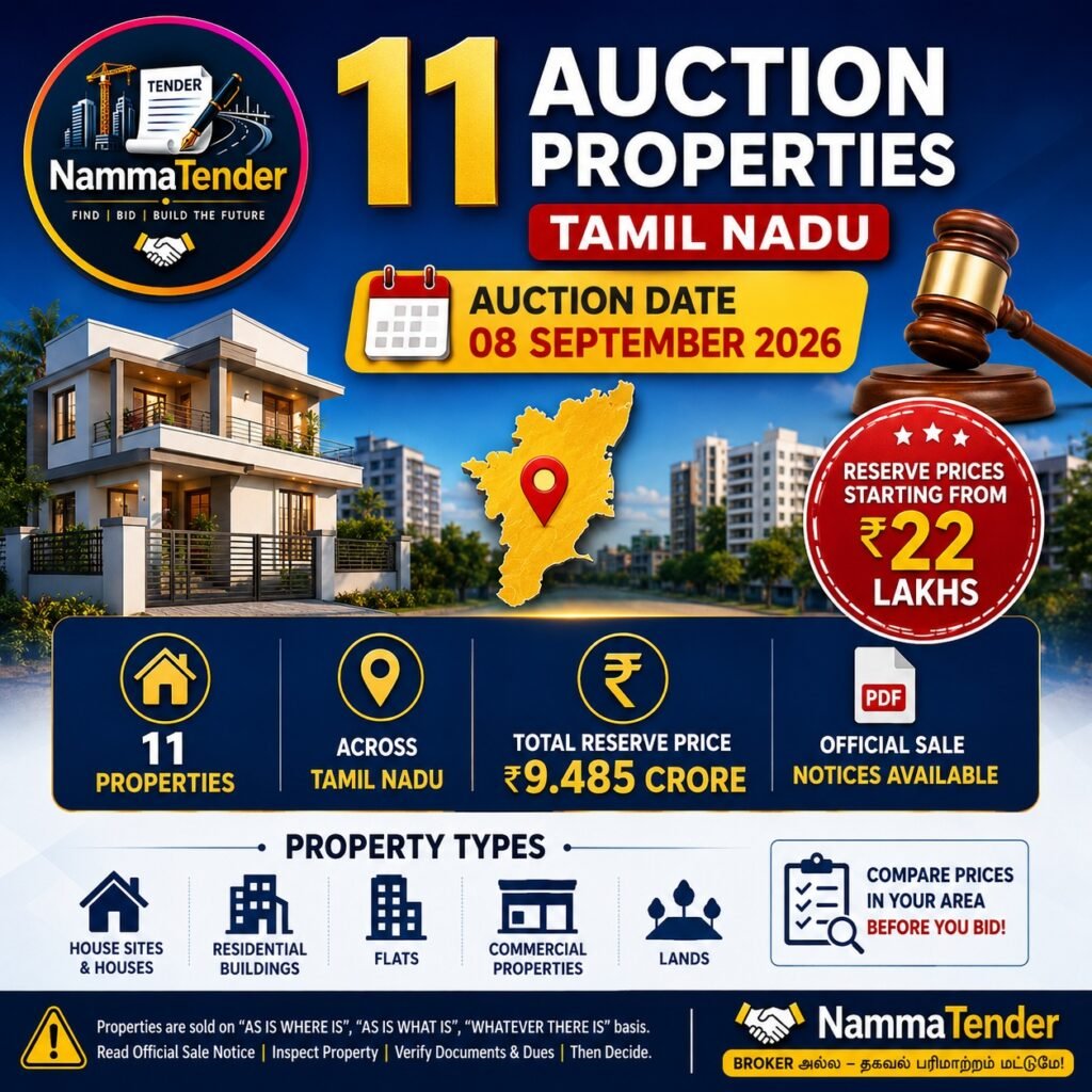 Cholamandalam Finance 11 properties in TN up for auction on September 8 2026 Full details