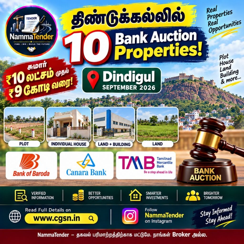 Dindigul Bank Auction Properties September 2026 Notification