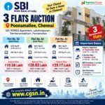 SBI Poonamallee 3 Flats Auction Oct 2026
